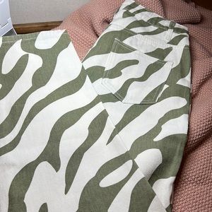 Green zebra pants